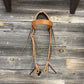 Browband headstall with decorative stitching