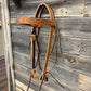 Browband headstall with decorative stitching