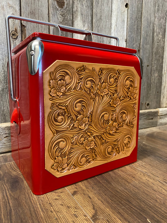 Floral Tooled Cooler